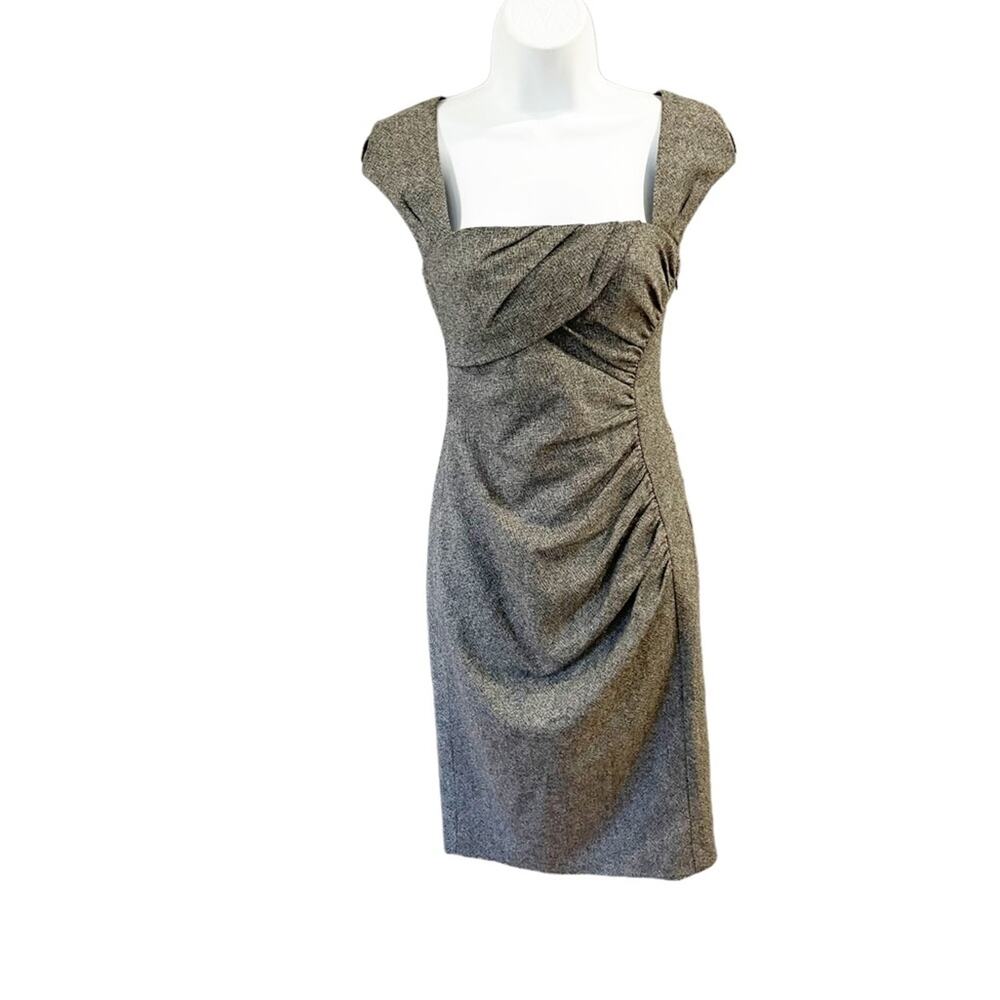 L.K. Bennett Grey Wool Knee Length Dress Size 2